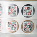 Wholesale customized printed waterproof paper qr code label sticker roll security label stickers